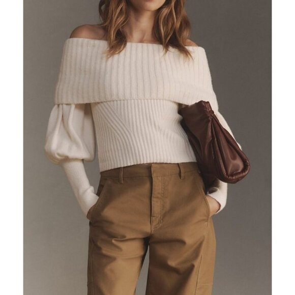 The Tessa Off-The-Shoulder Puff-Sleeve Sweater 3X NWT - Picture 3 of 3